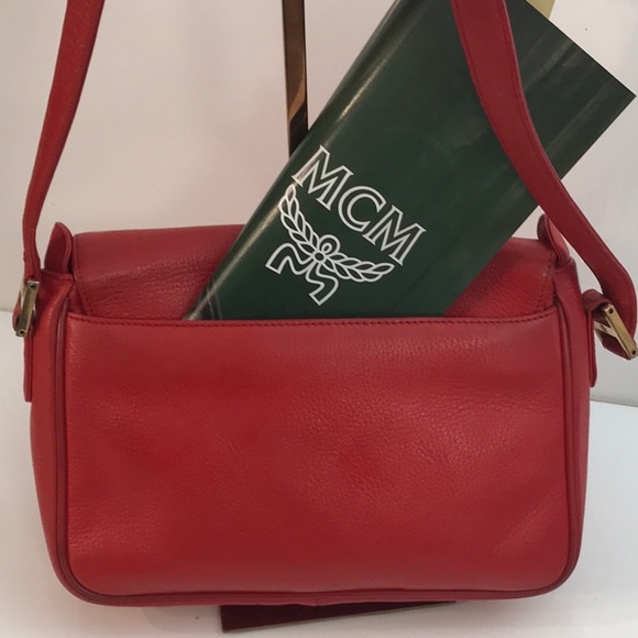 MCM (MICHEAL CORMER MILAN) AUTHENTIC RED LEATHER BAG - Picture 5 of 14